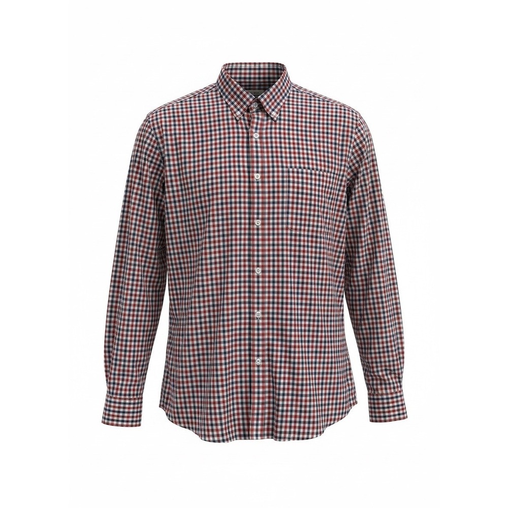 J. Crew Mens Button Down 100% Cotton Blue Red Gingham Long Sleeve Medium Slim